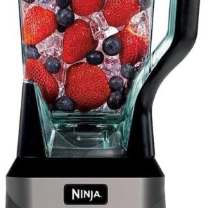 Ninja Blender, For-Smoothies, Salsa, Shakes, Slush, and-Frozen Drinks, Blender, Pitcher, and-Lid, Blender for-Kitchen, Crushes Ice, Fruit, and-Veggies, 1000-Watt, Dishwasher Safe, Black, NJ601AMZ​